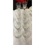 A set of twelve twist stem large wine glasses, H. 19cm.