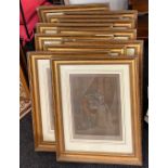 A set of eleven gilt framed early 19th entry gilt framed prints of 'The Cries of London' after F.