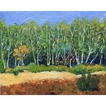 Anastasia Fedorova, "Birches", 26 x 20cm, c. 2021. Anastasia started painting this beautiful