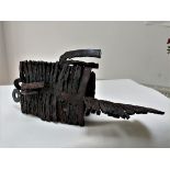 Michael Bunn, "Thanatos", forged and welded steel , 8 x 22cm, 1kg, c. 2020. Thanatos was one of