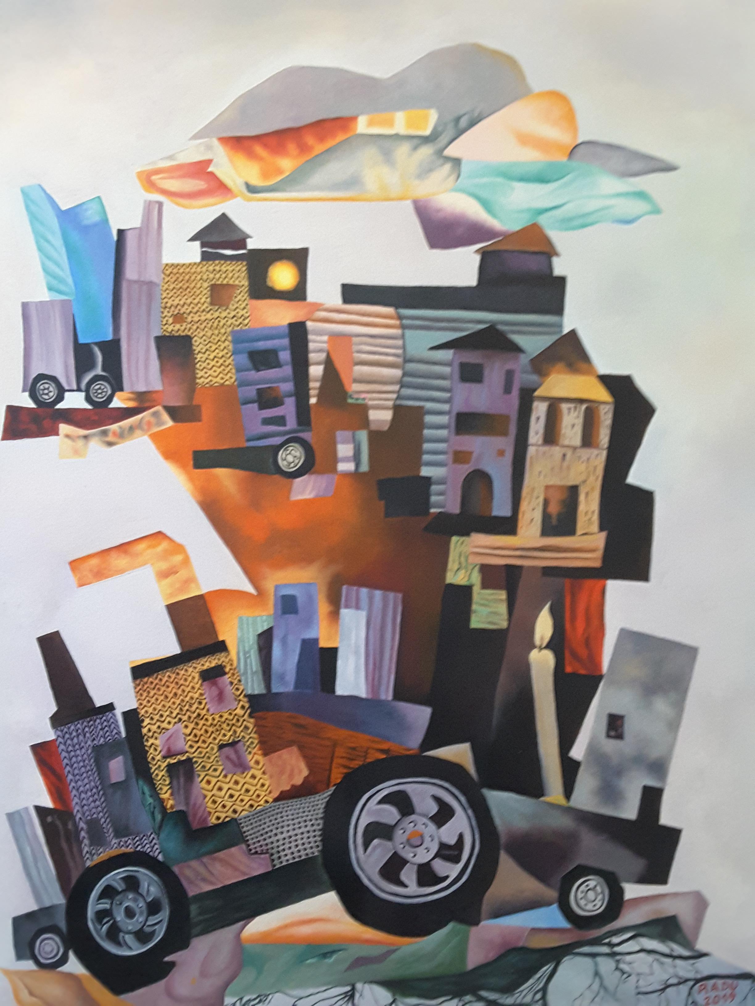 Radu Priscu, "Our everyday life", oil on canvas, 76 x 101cm, c. 2019. Our everyday life,