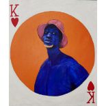 Popoola Nurudeen, "A king and more", acrylic on canvas, 117 x 107cm, c. 2021. A king and more,