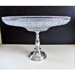 Large Vintage Silver Plate & Crystal Table Centrepiece 43cm Diameter. Elkington & Co Silver plate