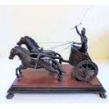 Antique French Bronze Roman Charioteer Sculpture c.1850's Marble Base. A fine quality nineteenth-