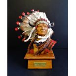 Franklin Mint Porcelain Chief Sitting Bull Sculpture. Rare Limited Edition American Heritage