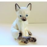 Vintage Royal Worcester Siamese Kitten Figurine. Royal Worcester Siamese Kittens range by James