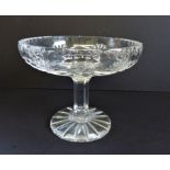 Zawiercie Poland crystal Tazza. Lead crystal Tazza by Zawiercie Poland 12cm Tall 15cm Diameter - New