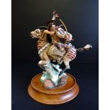 Franklin Mint 'Kiowa Raider' Porcelain Sculpture R.J. Murphy. Very Rare hand Painted R.J. Murphy