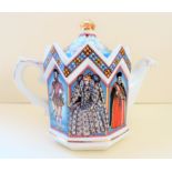 Sadler Staffordshire Porcelain Teapot Elizabeth I.     Octagonal shaped Tea Pot made by Sadler.