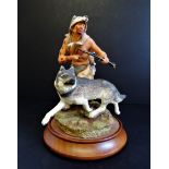 Franklin Mint 'Wolf Runner' Porcelain Figurine Sculpture R.J. Murphy. Very Rare Hand Painted R.J.