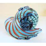 Hand Made Art Glass Shell Sculpture. A beautiful art glass shell sculpture 12cm high and 16cm
