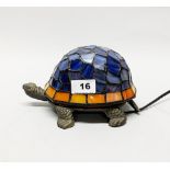 An interesting contemporary Tiffany style tortoise table lamp, L. 20cm.