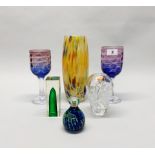 A quantity of good glassware including two signed goblets, tallest H. 25cm.