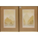 Jan King. A pair of pencil signed limited edition 17&18/80 lithographs entitled 'Moorings and Discov