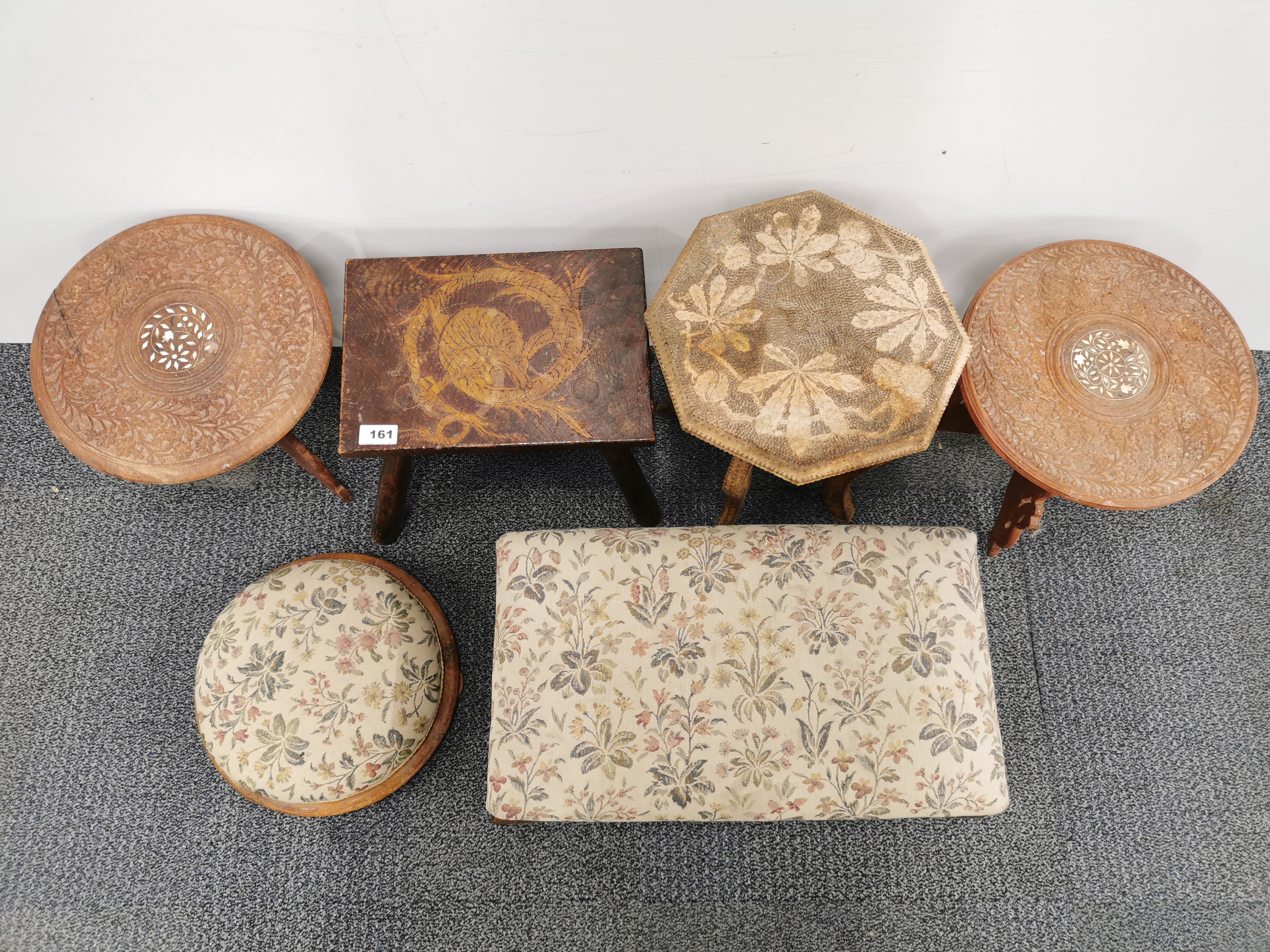 A group of small tables and footstools. - Image 2 of 2