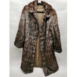 A vintage ladies dark mink silk lined coat, L. 102cm.