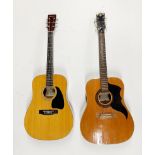 A Kimbara acoustic guitar together with an Eko acoustic guitar (A/F).