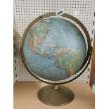 A vintage Replogle land and sea globe, H. 40cm.