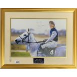 Autograph interest: A framed signed photograph of Richard Dunwoody MBE (British b. 1964) with Desert
