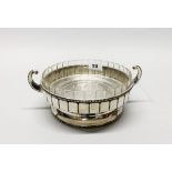 A WMF silver plate and cut glass fruit bowl, W. 25cm, no visible damage to glass, scratch to