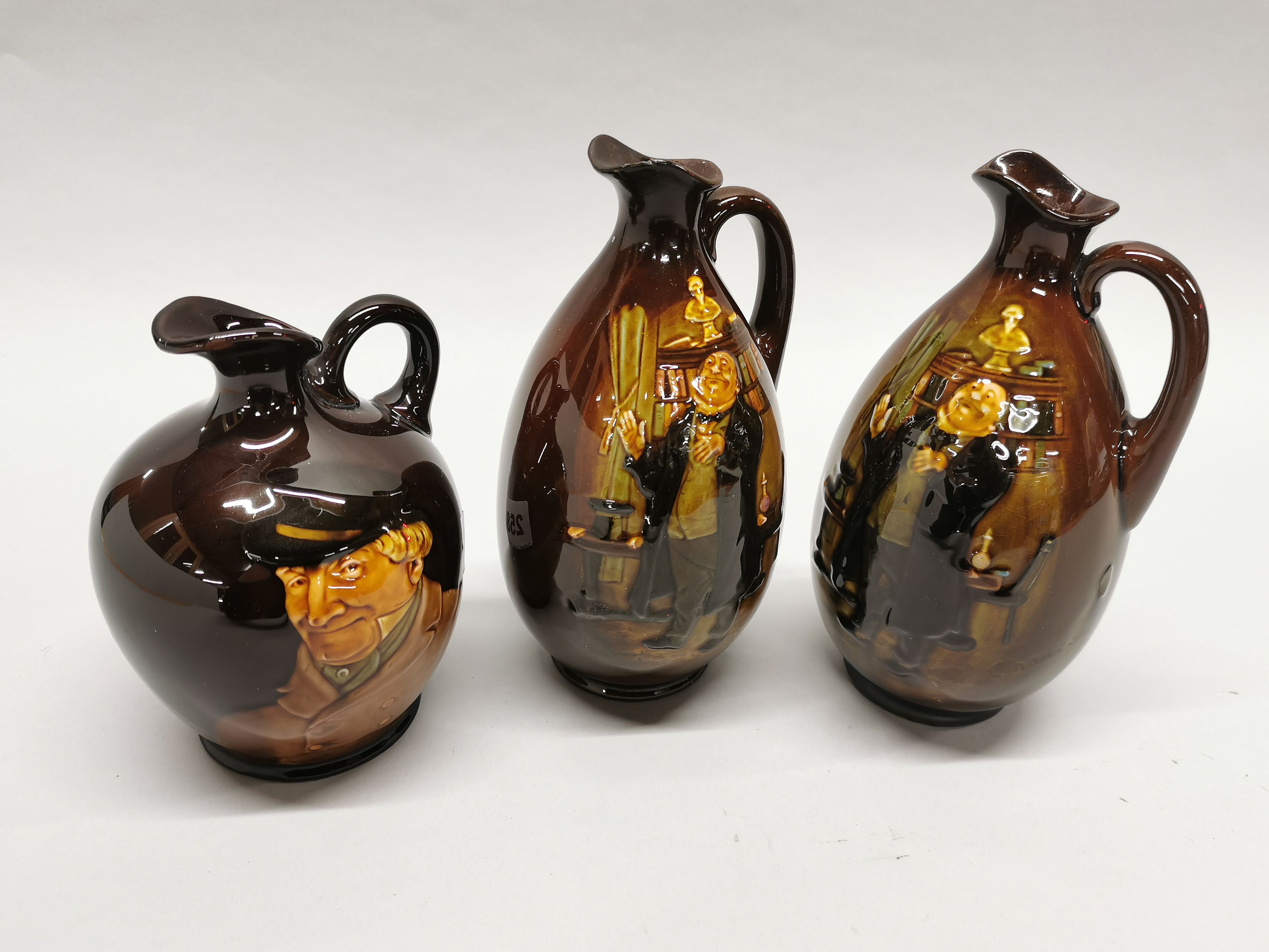 Three Royal Doulton series ware jugs (two slightly A/F to spout), H. 20cm. - Bild 3 aus 3