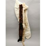 A vintage ermine stole, together with two full body collars.