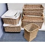 A group of baskets, largest 48 x 34cm.