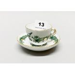 A fine Meissen 'Court Dragon' porcelain green dragon cup and saucer (Dia. 10.5cm).