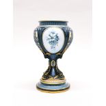 A very fine Hadley's Worcester goblet vase c. 1902 with mythical and floral decoration, H. 14.5cm (