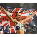An official London 2012 Olympics auction Jessica Ennis autographed Team GB photo, 42 x 51cm.