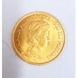 A Dutch Wilhelmina 10 florin gold coin, c. 1913, approx. 6.7gr.
