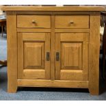 A heavy quality contemporary oak antique style cabinet, 104 x 90cm.