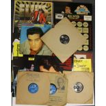 A quantity of Elvis Presley 78 RPM and LP records.