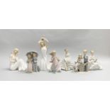 A group of Leonardo Collection porcelain figurines, tallest H. 31cm.