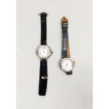 Two ladies' silver 1920's wristwatches, not in working order.