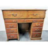 An unusual drop front secretaire knee hole desk, 111 x 51 x 99cm.