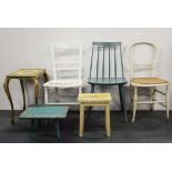 A group of painted vintage and antique furniture (six pieces).