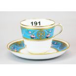 A fine mid 19th century Minton teacup and saucer.