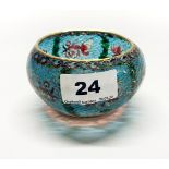 A Chinese plique a jour enamel and gilt metal bowl, H. 7cm, Dia. 9cm.