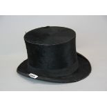 An antique J A Butterworth gentleman's top hat