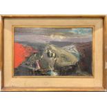 K. F. Grant (British) A gilt framed oil on board of a Norwegian landscape dated 61/62, frame size 48