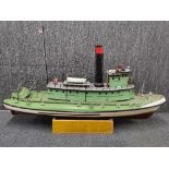 A large plastic and wood working model of the Brooklyn river steamer, L. 117cm.