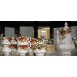 A Royal Albert Old Country Roses coffee set, comprising of a coffee pot, ten cups, nine saucers