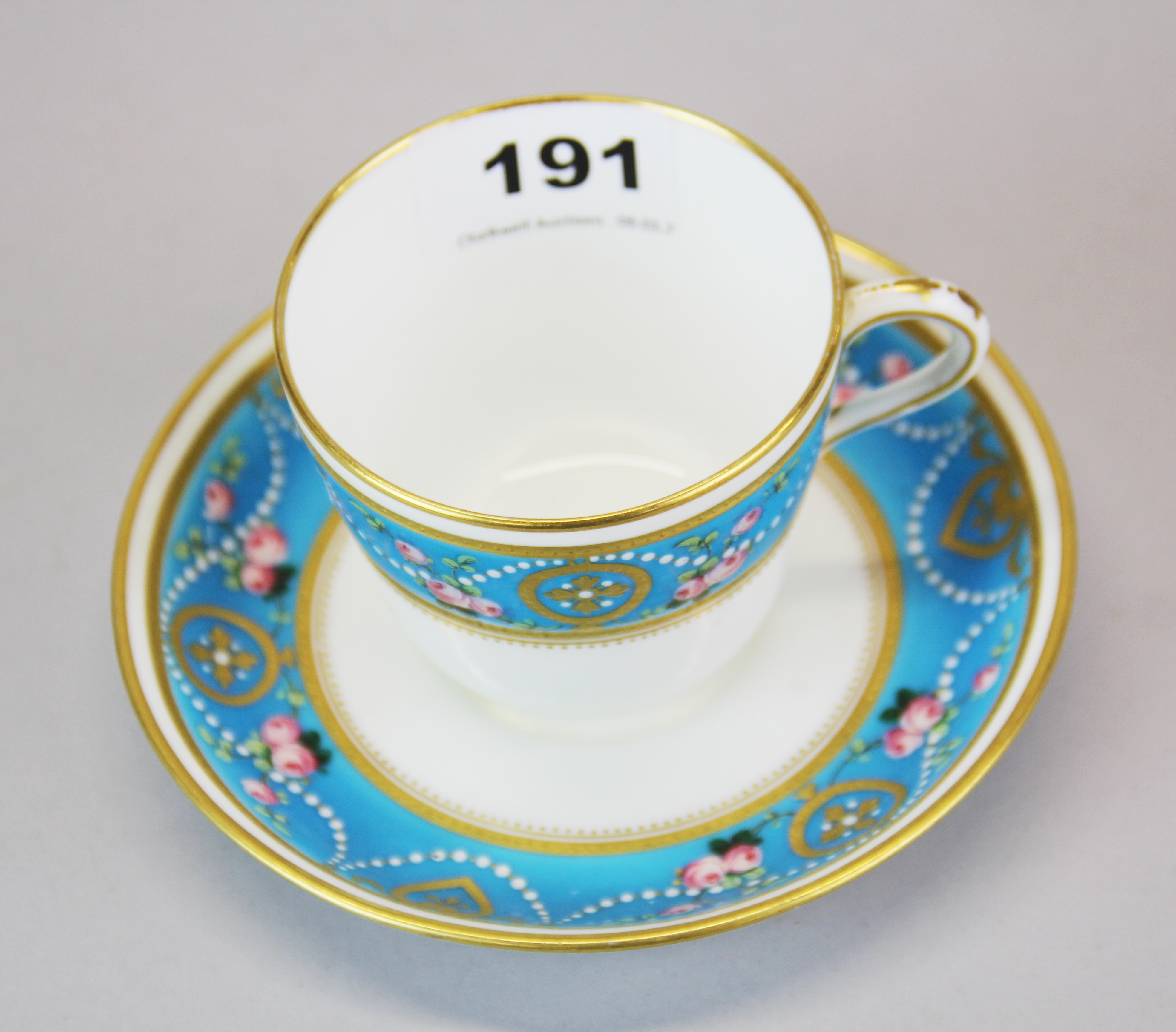 A fine mid 19th century Minton teacup and saucer. - Image 2 of 3