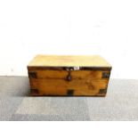 A vintage pine trunk, 62 x 31 x 27cm.