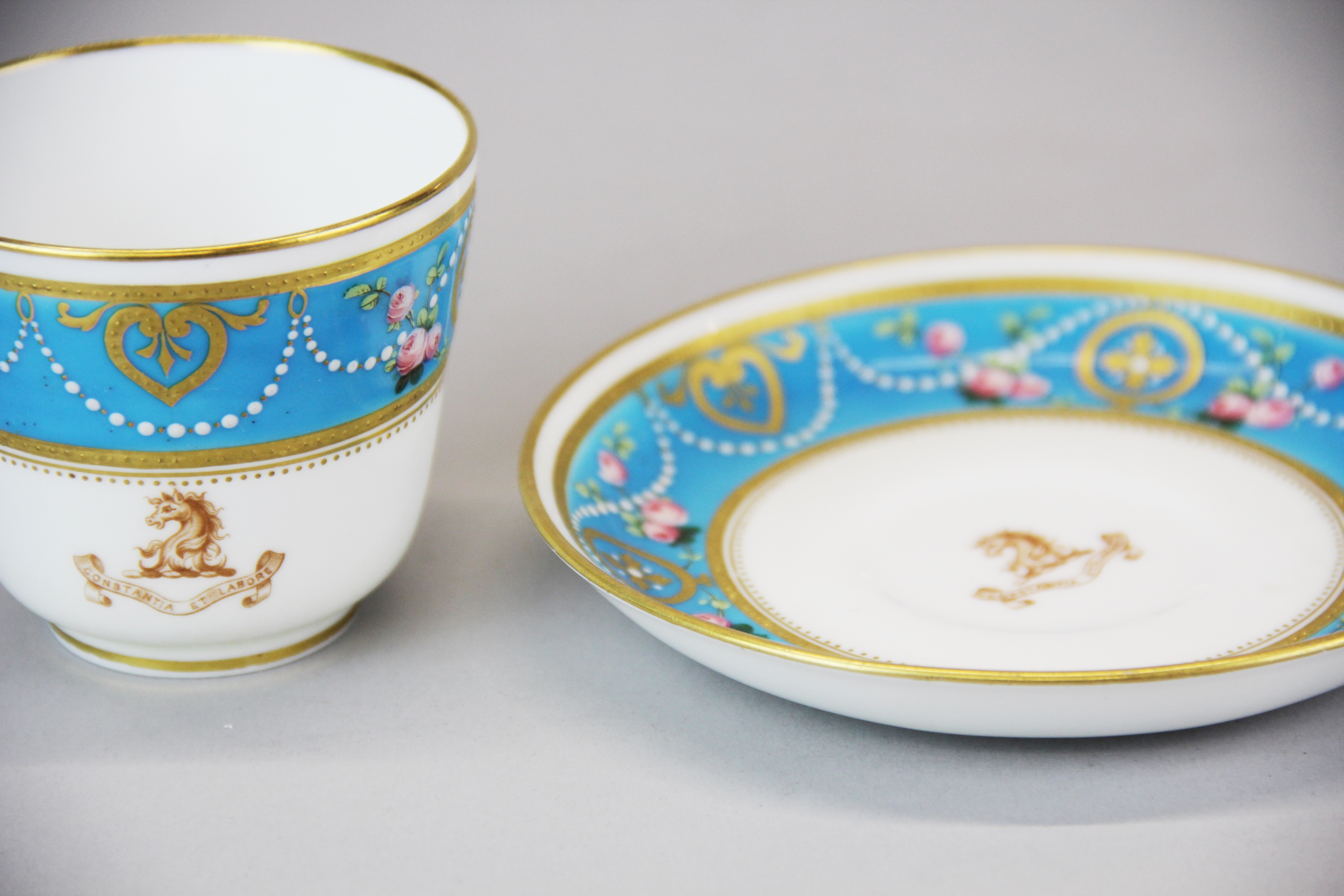 A fine mid 19th century Minton teacup and saucer. - Image 3 of 3