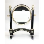 A 19th century continental hallmarked silver mounted dressing table mirror, H. 55cm.