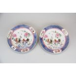 Two Chinese enamelled plates decorated with cockerels, Dia. 23cm.