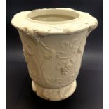 An early 19th century George Simpson's patent ironstone grape and vine decorated ice bucket, H. 30cm