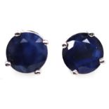 A pair of 925 silver sapphire set stud earrings, Dia. 6.2cm. Condition NEW, includes gift pouch.